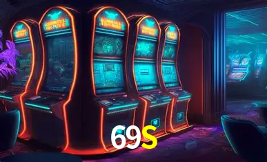 Una escena digital vívida inspirada en casino con 69S mostrado prominentemente, luces brillantes, fichas, cartas y acentos dorados.